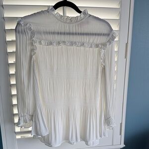 Ted Baker London White Pleated Blouse